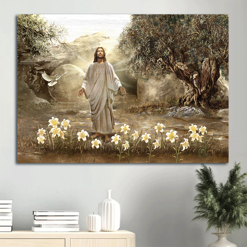 Jesus Landscape Poster: Dove of Peace & Meadow Christian Wall Art Gift Jesus Landscape Poster: Dove of Peace & Meadow Christian Wall Art Gift