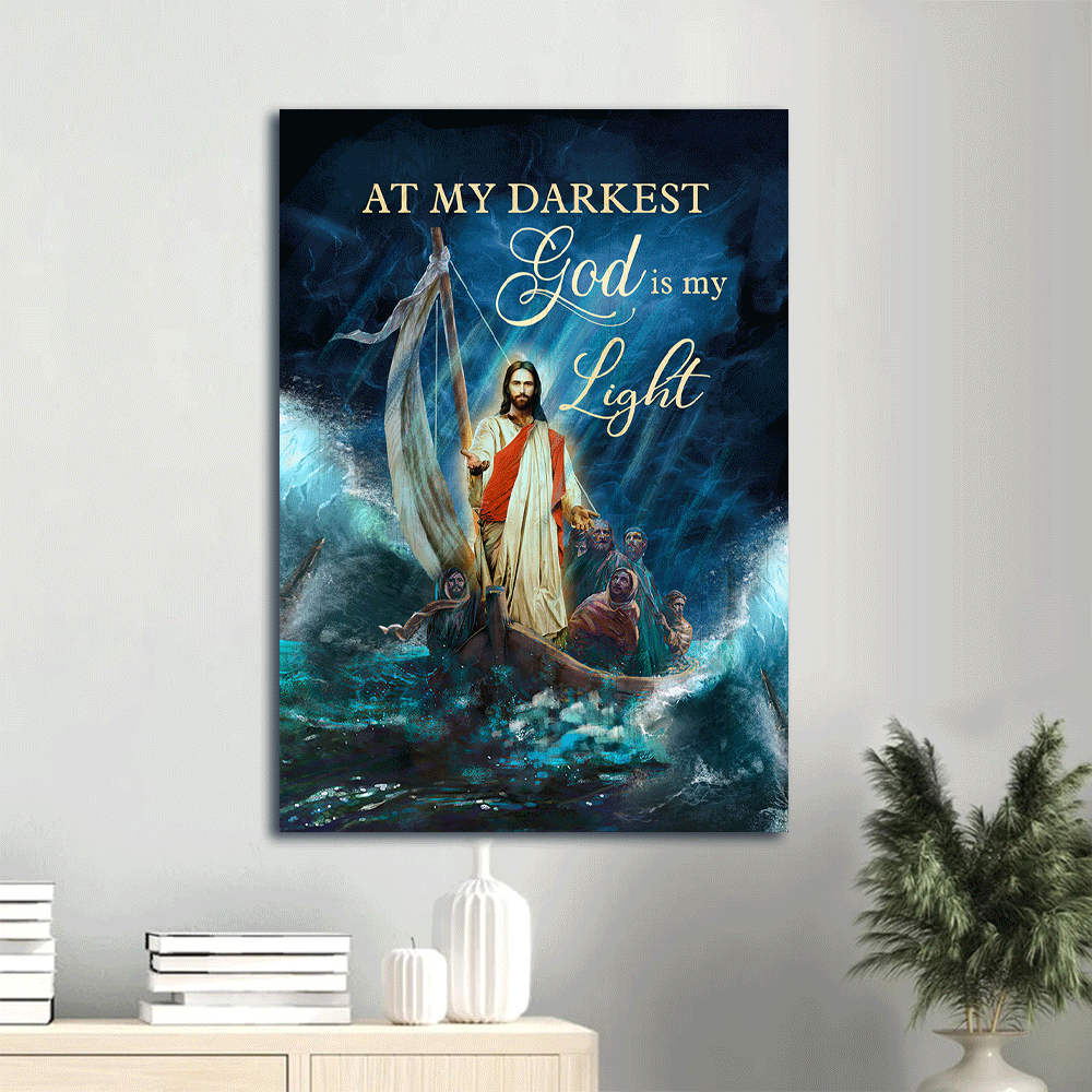 Jesus Calming the Storm Portrait Poster- Christian Home Decor Gift Print Jesus Calming the Storm Portrait Poster- Christian Home Decor Gift Print