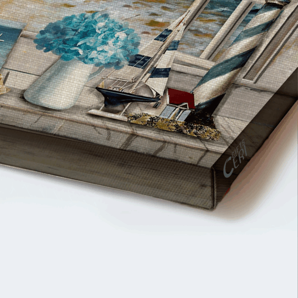 Jesus Seashore Beach Painting Poster – Christian Home Decor Gift – Walk With Me Window Frame Art
