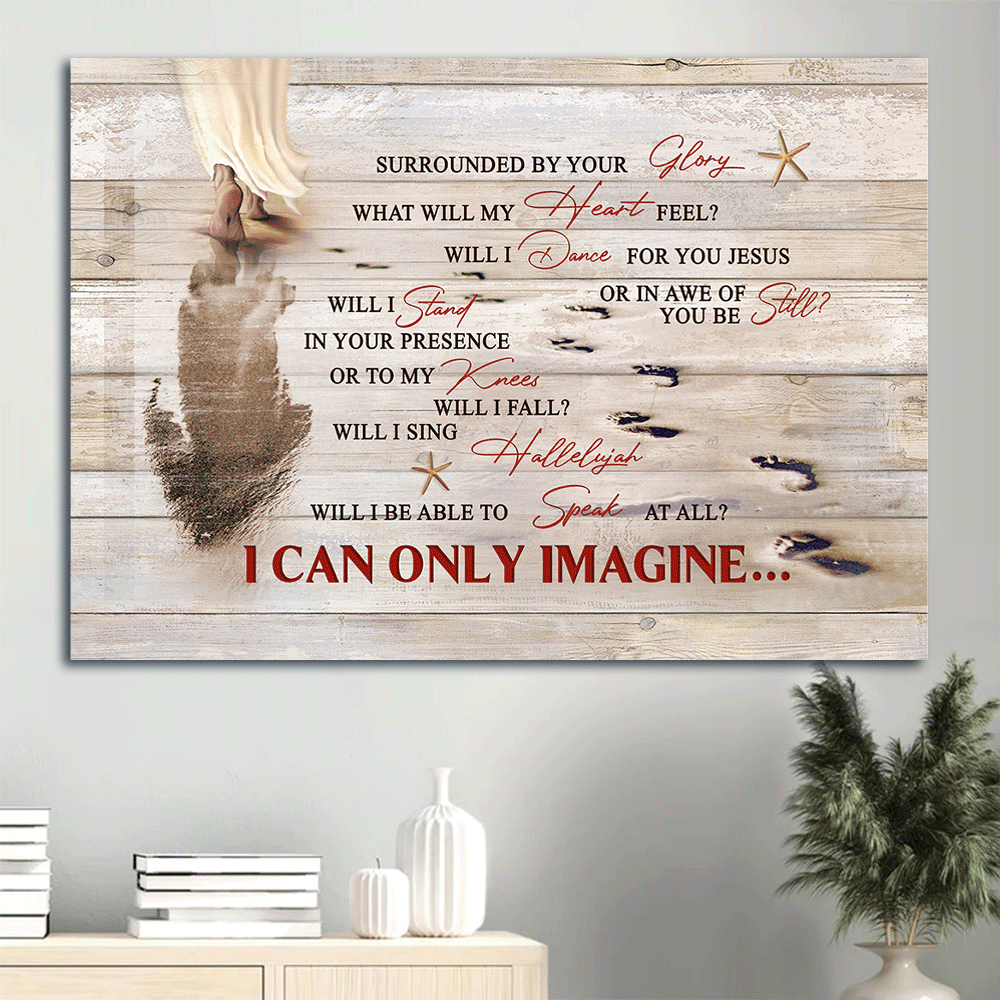 Jesus Landscape & Footprints On The Beach Poster Home Decor – Christian Gift Jesus Landscape & Footprints On The Beach Poster Home Decor – Christian Gift