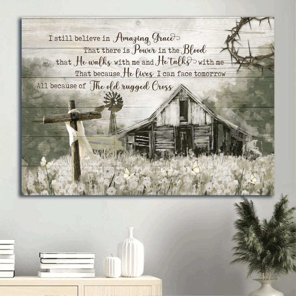 Jesus Landscape Poster – Old Barn Painting & Dandelion Field Home Decor Gift for Christians Jesus Landscape Poster – Old Barn Painting & Dandelion Field Home Decor Gift for Christians
