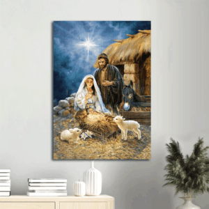 Jesus Portrait Poster - Dear Maria Baby Born Christmas Night - Christian Home Decor Gift Prints