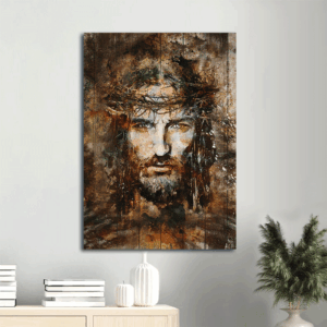 Jesus Portrait Poster: Christian Wall Art  Poster Home Decor Gift Gift - Crown of Thorns Face Painting