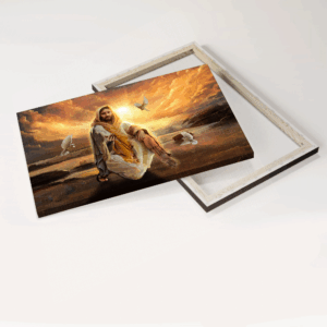 Jesus Landscape Poster Home Decor - Walking With Jesus White Dove Sunset - Perfect Christian Gift 3