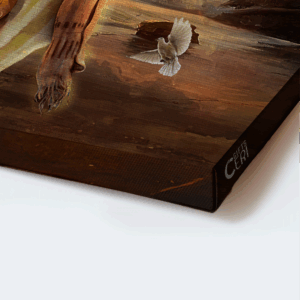 Jesus Landscape Poster Home Decor - Walking With Jesus White Dove Sunset - Perfect Christian Gift 1