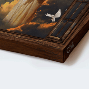 Christian Home Decor: Walking With Jesus Poster Gift - White Dove Heaven Cross Symbol - Ideal Gift for Christians 1