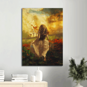 Jesus Portrait Poster Home Decor Gift - Beautiful Girl Into God s Arms - Christian Wall Art Print