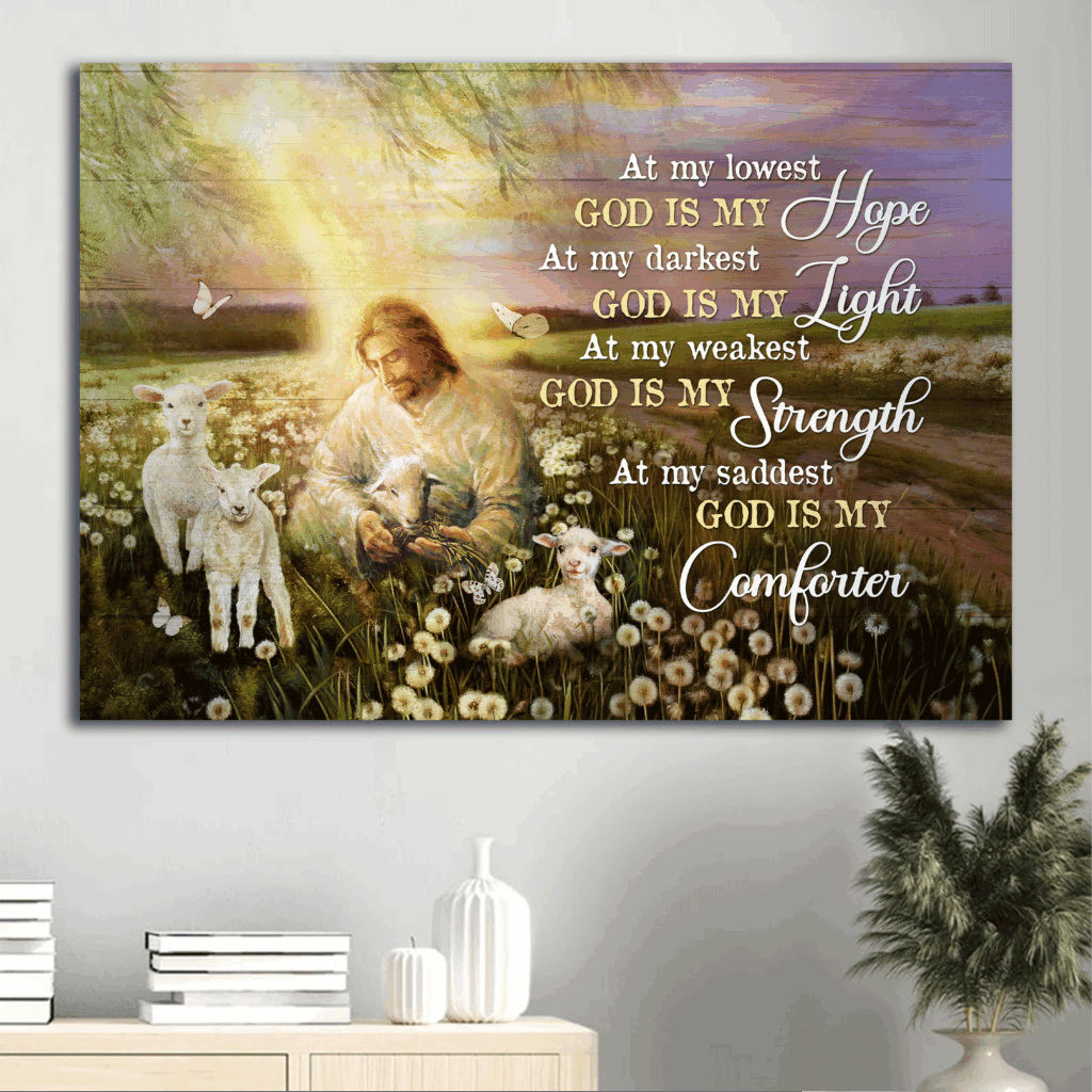 Jesus Landscape Poster – Walking With Jesus Home Decor Gift – Christian Gift – God Is My Hope Poster Jesus Landscape Poster – Walking With Jesus Home Decor Gift – Christian Gift – God Is My Hope Poster