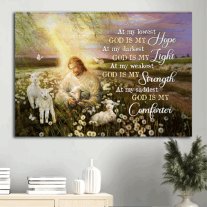 Jesus Landscape Poster - Walking With Jesus Home Decor Gift - Christian Gift - God Is My Hope Poster
