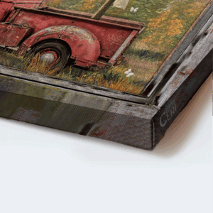 Jesus Landscape Poster Home Decor Gift - Red Truck Red Barn Rugged Cross - Christian Grateful Blessed 1
