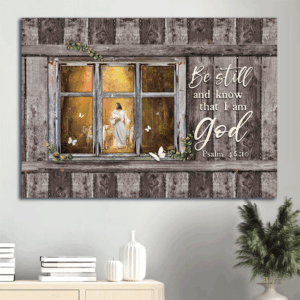 Jesus Landscape Poster Home Decor Gift - Lamb of God Painting in Forest - Christian Gift - Be Still and Know - Landscape Decor