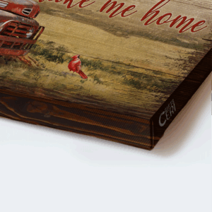 Christian Home Decor: Jesus Landscape Poster with Ladybug Car Red Cardinal & Countryside Painting - Perfect Gift for Country Roads Enthusiasts 1