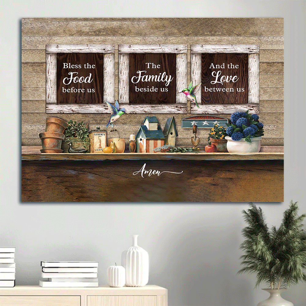 Vintage Kitchen Jesus Landscape & Hummingbird Poster Home Decor Gift – Bless The Food Before Us – Christian Gift Vintage Kitchen Jesus Landscape & Hummingbird Poster Home Decor Gift – Bless The Food Before Us – Christian Gift