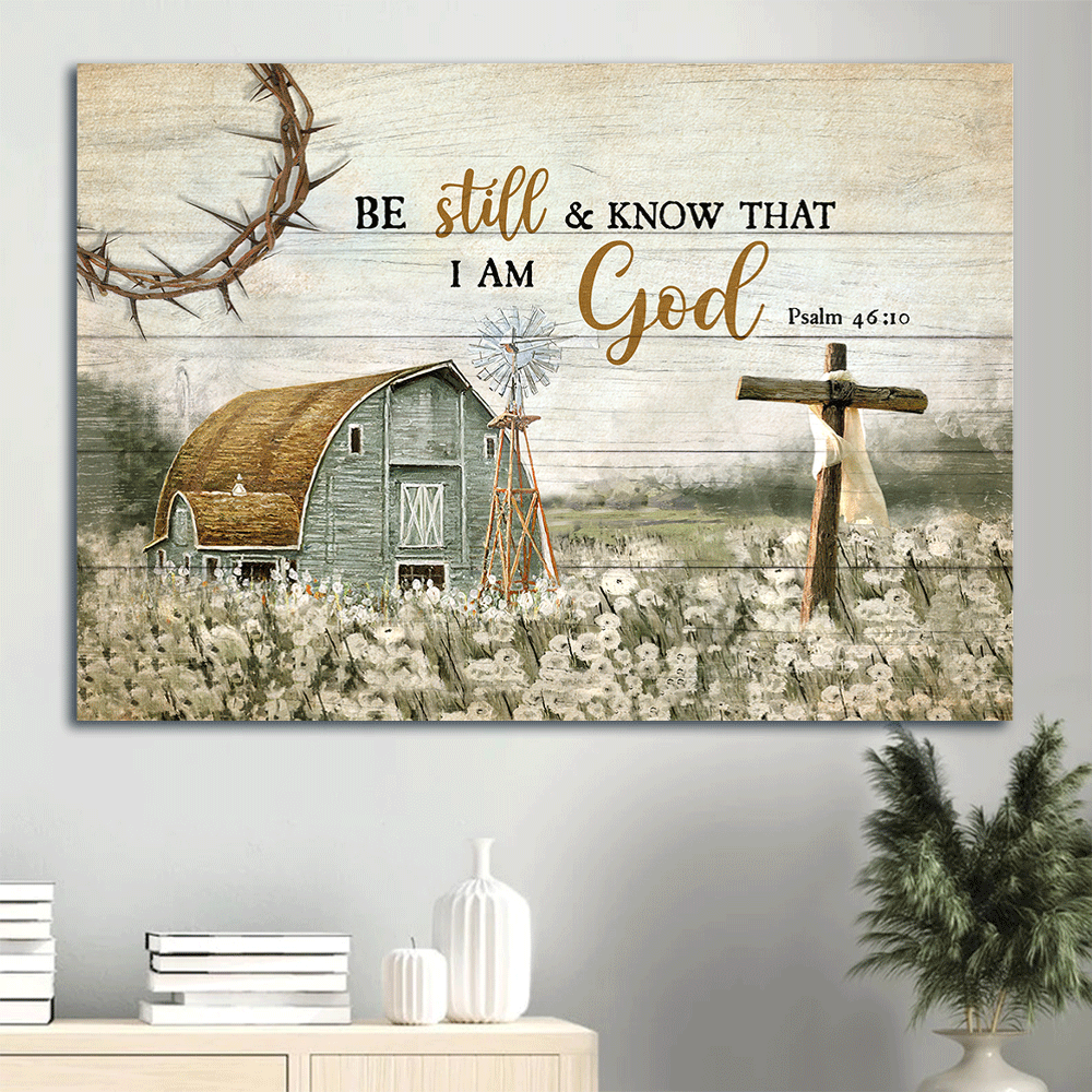 Vintage Jesus Landscape Poster: Farm Life Home Decor Gift for Christian – Be Still And Know That I Am God Vintage Jesus Landscape Poster: Farm Life Home Decor Gift for Christian – Be Still And Know That I Am God
