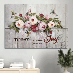 Jesus Peony Landscape Poster Home Decor Gift - Christian Joyful Wall Art