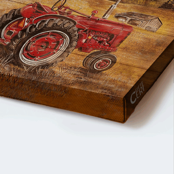 Christian Home Decor Gift: Jesus Landscape Poster with Paddy Field Electric Tricycle Old Barn Painting – God Made a Farmer