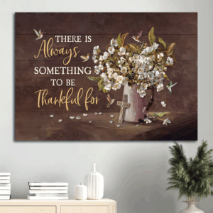 Vintage Christian Home Decor: Jesus Landscape & Cross Poster Gift Set with Hummingbird & Jasmine Vase - Perfect Gift to be Thankful For