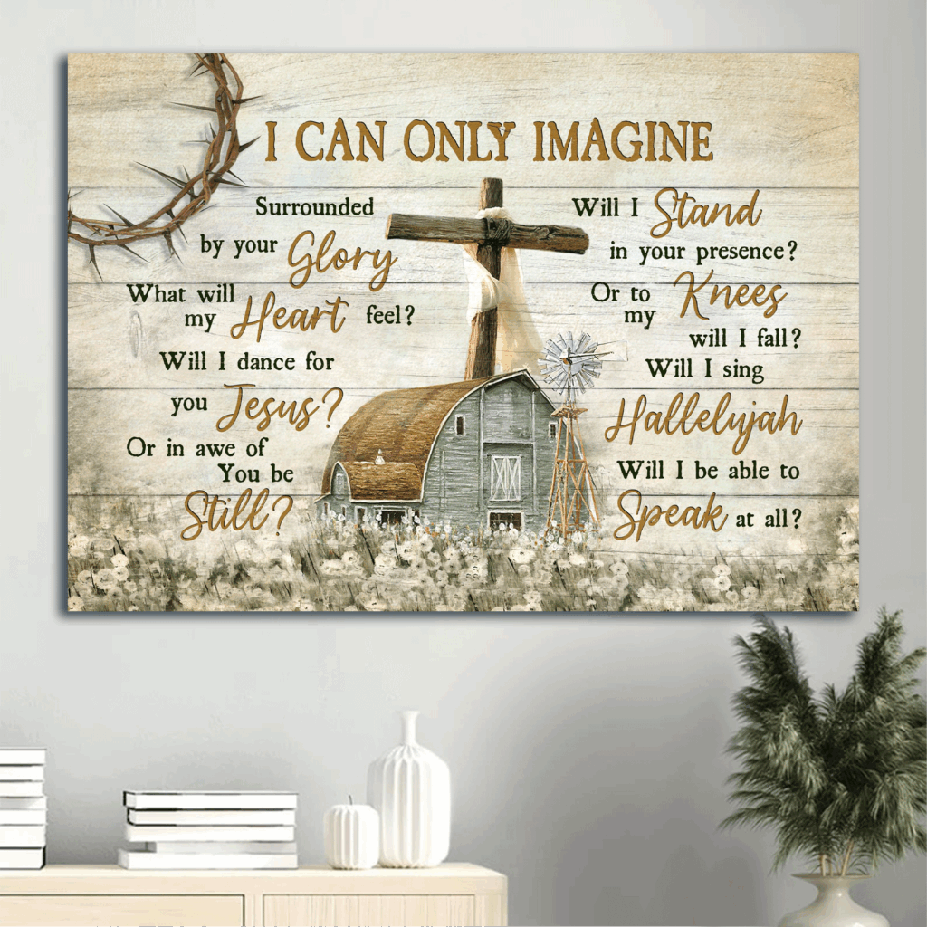 Christian Home Decor Gift – Jesus Landscape Poster with Old Barn Wooden Cross and Flower Field – Perfect Gift for Christians Christian Home Decor Gift – Jesus Landscape Poster with Old Barn Wooden Cross and Flower Field – Perfect Gift for Christians