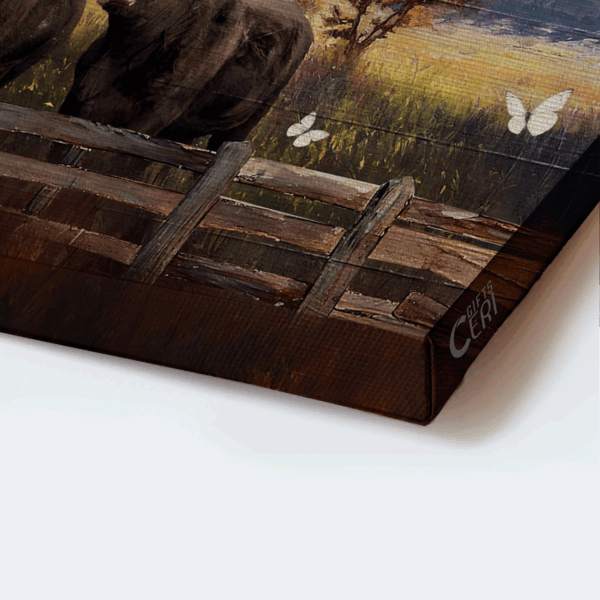 Peaceful Farm Landscape Poster Home Decor Gift – Christian Gift with Angus Cow and White Butterfly
