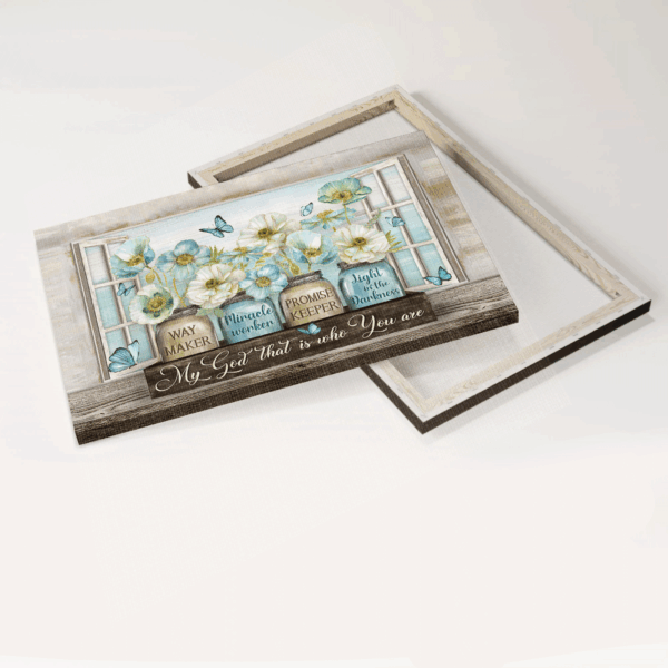 Jesus Landscape Poster – Pastel Jasmine & Blue Butterfly Home Decor Gift for Christians