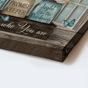 Jesus Landscape Poster - Pastel Jasmine & Blue Butterfly Home Decor Gift for Christians 1