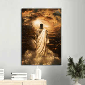 Christian Home Decor: Jesus Portrait Poster - Stairway to Heaven & Walking with Jesus - Gift for Christians - Wall Art Prints