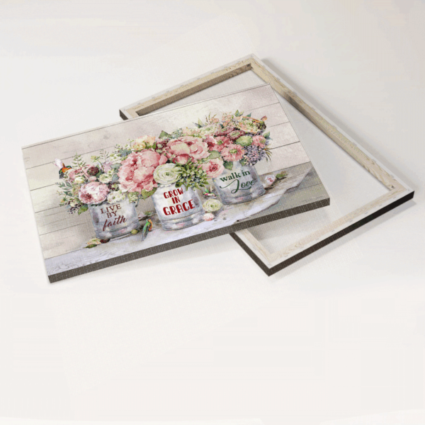 Christian Home Decor: Jesus Landscape Poster with Pastel Flowers and Hummingbird – Faith and Grace Gift
