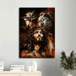 Jesus Portrait Poster Home Decor Gift - Lion of Judah Painting Christian Wall Art Prints