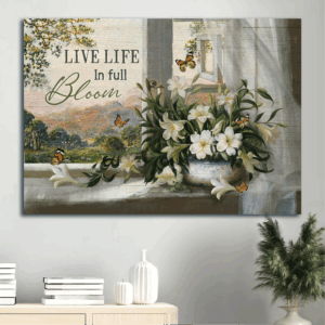 Jesus and Mountain Landscape Poster Home Decor Gift - Gift for Christian - Live Life in Full Bloom