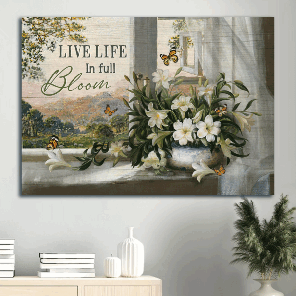 Jesus and Mountain Landscape Poster Home Decor Gift – Gift for Christian – Live Life in Full Bloom