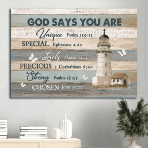 Unique Jesus Landscape Poster Home Decor Gift - Light House Butterfly Wood Texture - Perfect Gift for Christians