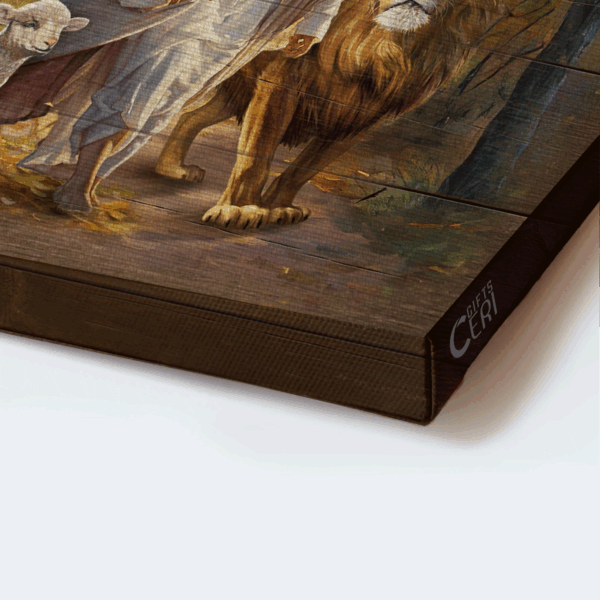 Jesus Landscape and Lion Painting Poster Home Decor Gift for Christians – Spirit Lead Me Without Borders