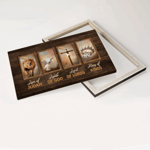 Christian Home Decor Gift: Jesus Landscape & Lion King Poster – Lamb of God Crown of Thorns Lord of Lords Lion of Judah