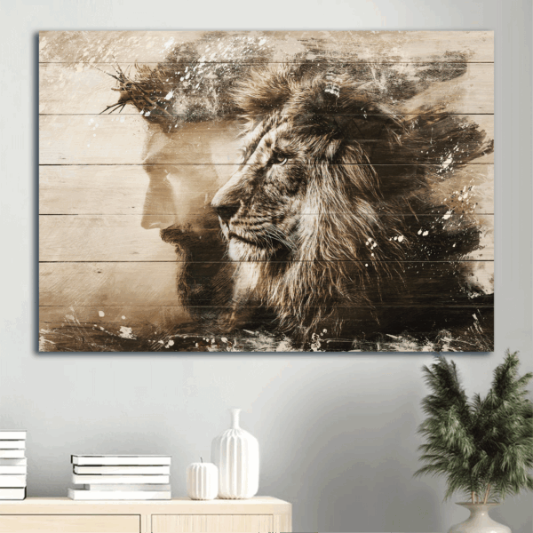 Jesus and Lion of Judah Poster Home Decor Gift for Christians
