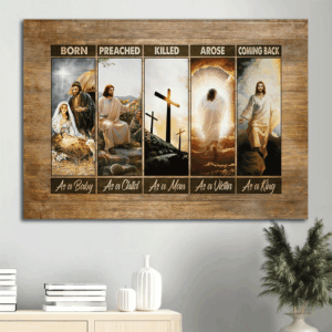 Jesus Landscape Poster Home Decor Gift - The Life of Jesus Cross Symbol Wall Art Print
