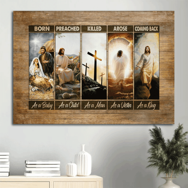 Jesus Landscape Poster Home Decor Gift – The Life of Jesus Cross Symbol Wall Art Print