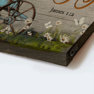 Vintage Flower & Christian Gifts: Jesus Landscape Flower Cart Today I Choose Joy Poster Home Decor 1