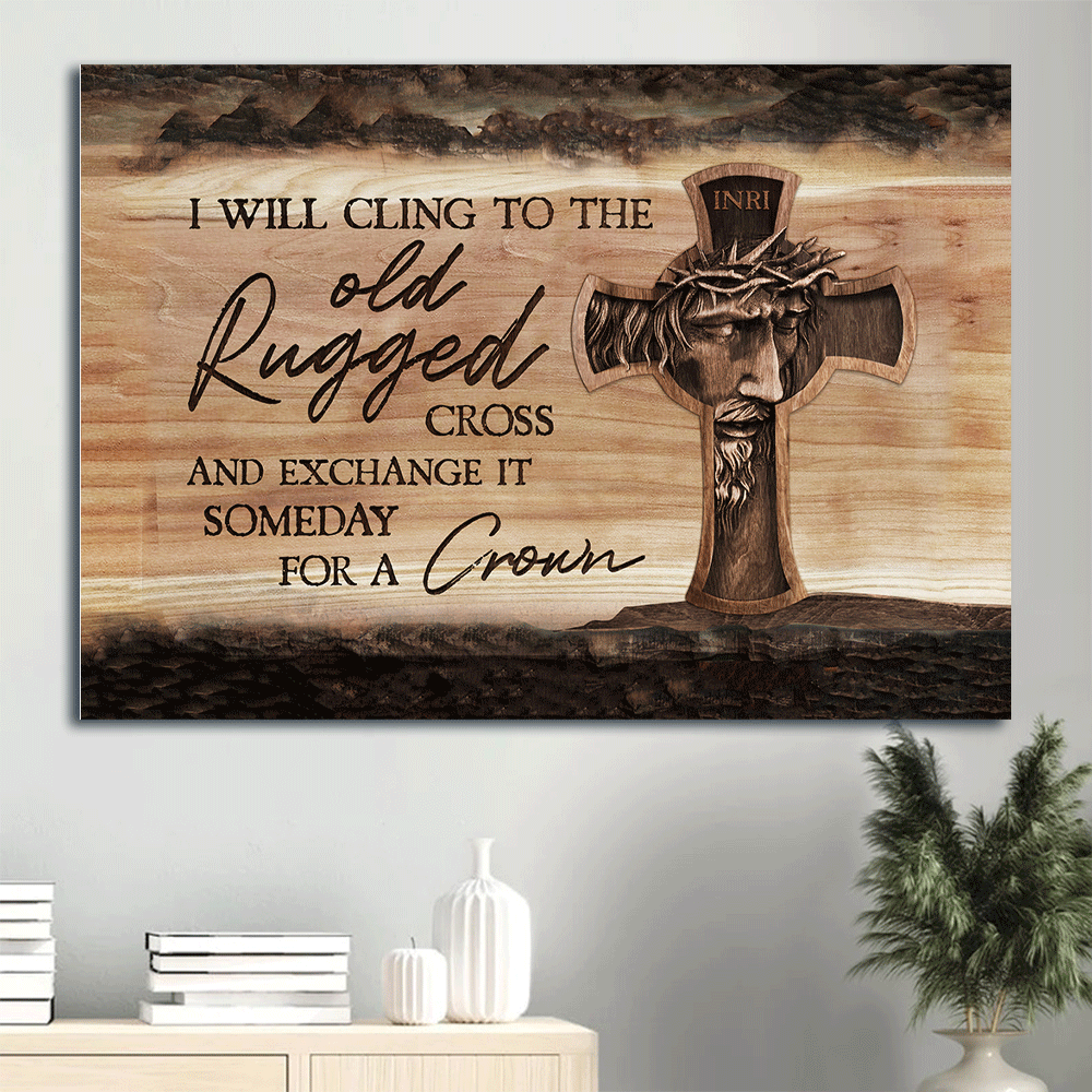 Jesus Landscape Poster Home Decor Gift – Cross Painting for Christians – Old Rugged Cross Wall Art Print Jesus Landscape Poster Home Decor Gift – Cross Painting for Christians – Old Rugged Cross Wall Art Print