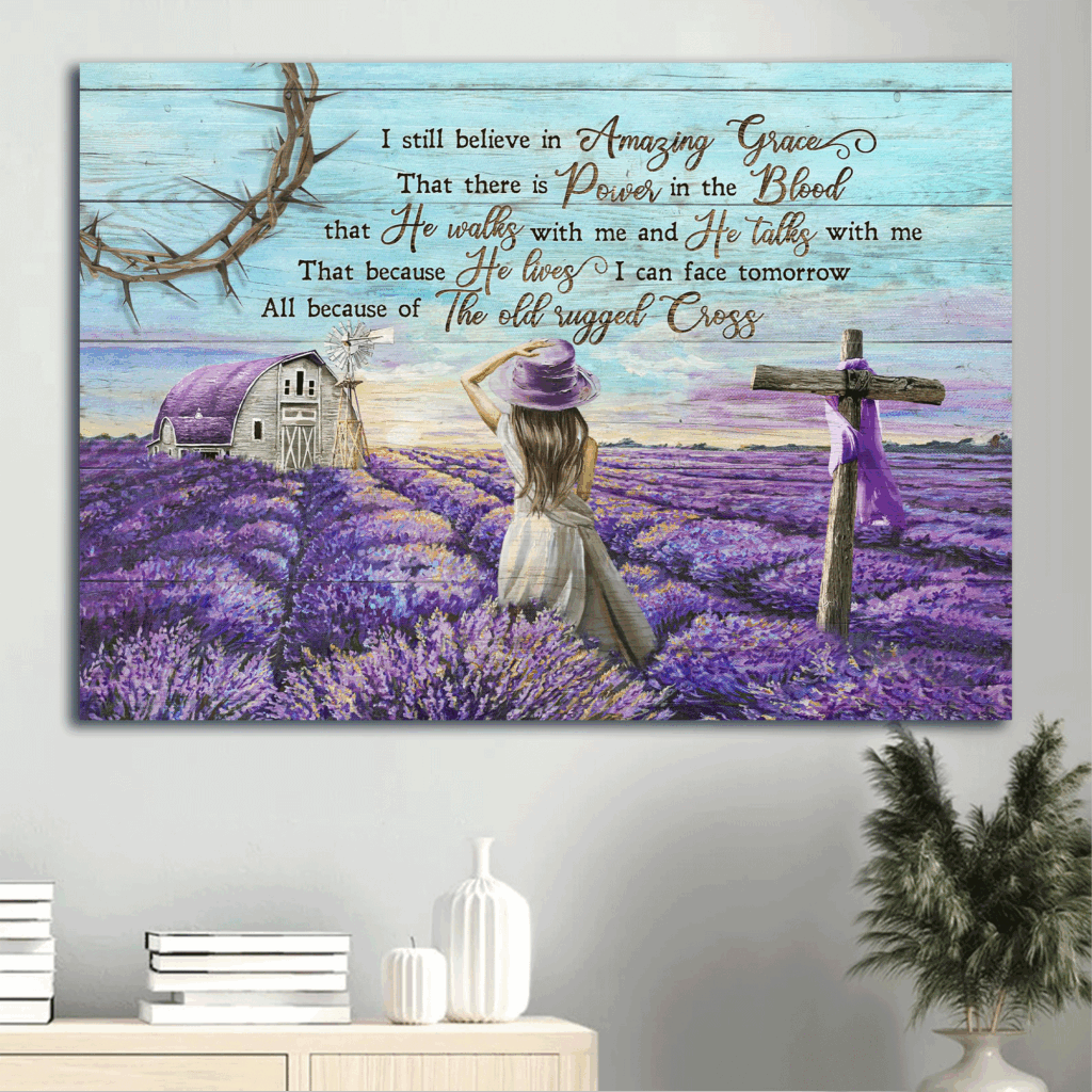 Jesus Landscape Poster – Lavender Field Home Decor Gift for Christian – Amazing Grace Jesus Landscape Poster – Lavender Field Home Decor Gift for Christian – Amazing Grace