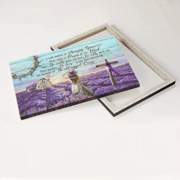 Jesus Landscape Poster – Lavender Field Home Decor Gift for Christian – Amazing Grace