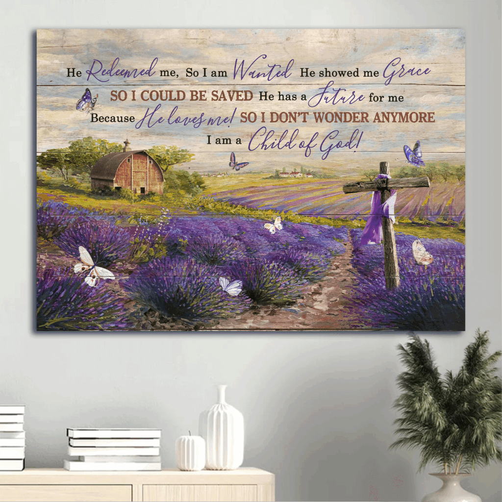 Christian Home Decor Gift: Lavender Field & Barn House Landscape Poster – Child of God Gift Christian Home Decor Gift: Lavender Field & Barn House Landscape Poster – Child of God Gift