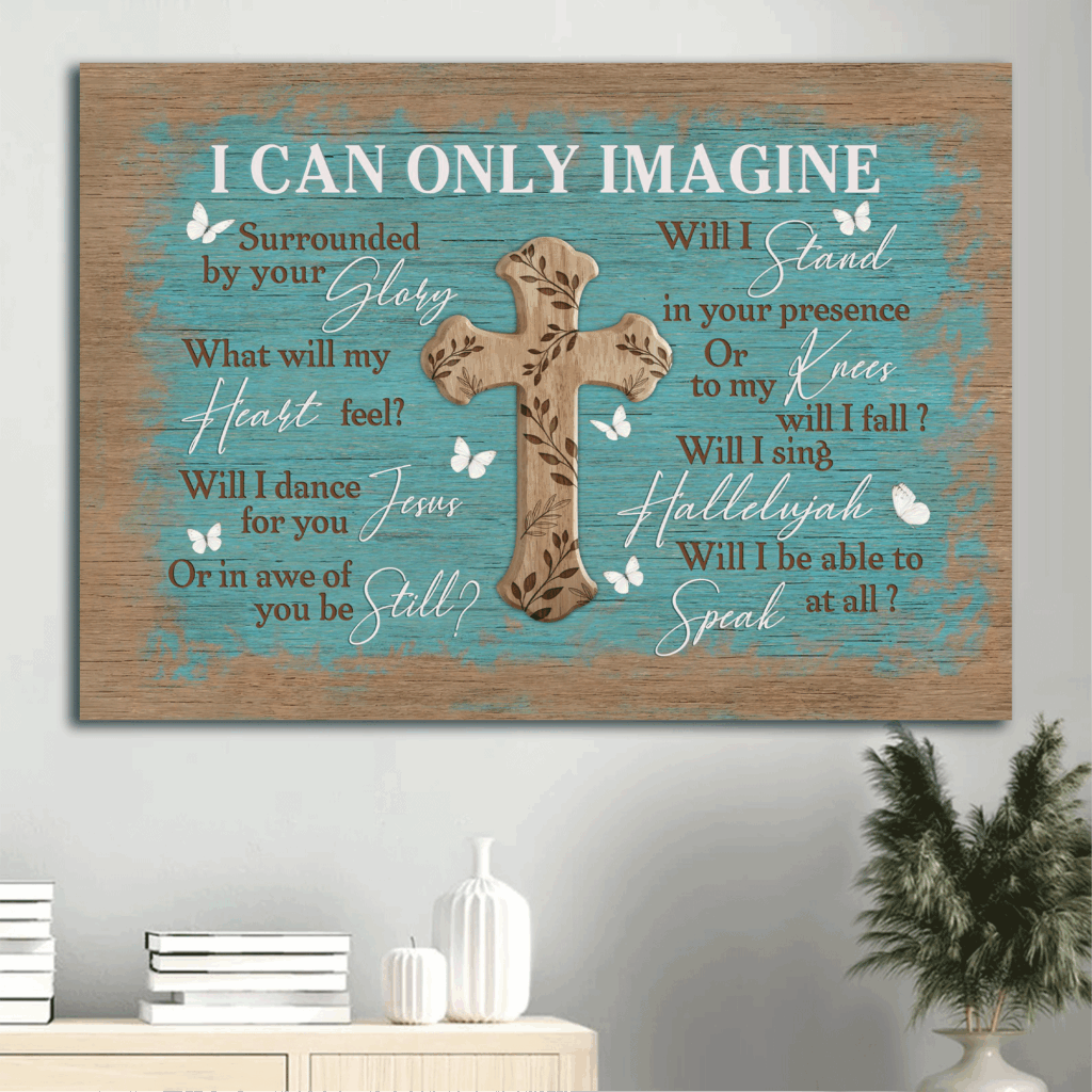 Vintage Jesus Landscape Poster – Blue Cross & Butterfly Home Decor Gift for Christian – I Can Only Imagine Vintage Jesus Landscape Poster – Blue Cross & Butterfly Home Decor Gift for Christian – I Can Only Imagine