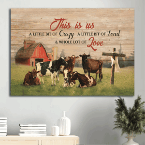 Jesus Farm Life Landscape Poster - Countryside Cow Painting Home Decor Gift for Christian