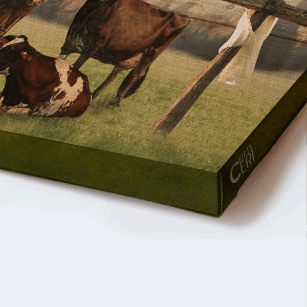Jesus Farm Life Landscape Poster – Countryside Cow Painting Home Decor Gift for Christian