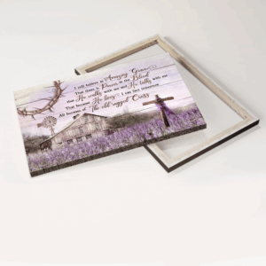 Jesus Landscape Poster - Lavender Farm Wooden Cross Purple Sky Home Decor Gift for Christian - Amazing Grace 3