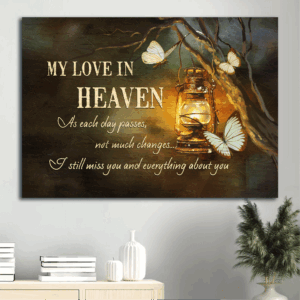 Heavenly Jesus Landscape Poster Home Decor Gift - White Butterfly Night Scene - Christian Gift