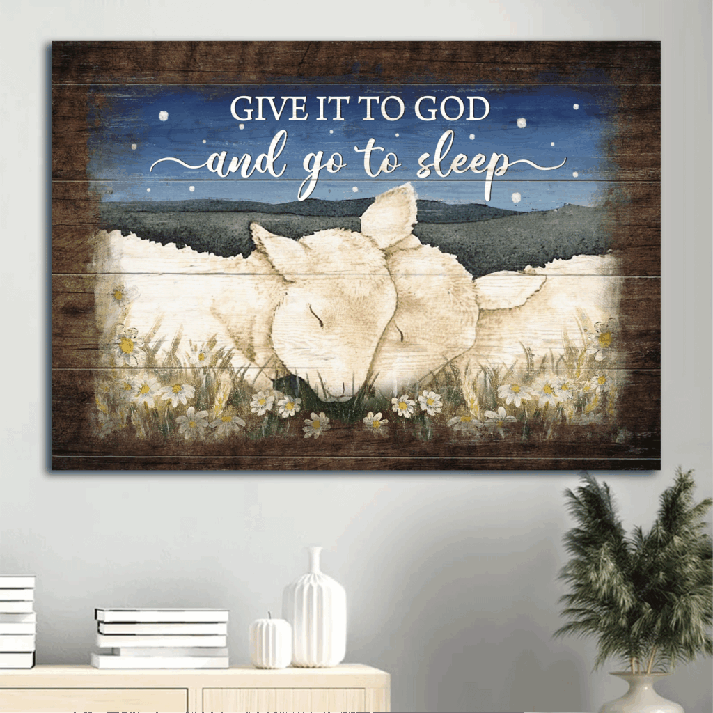 Jesus Lambs Painting Landscape Poster Home Decor Gift – Beautiful Night Field Art for Christian Jesus Lambs Painting Landscape Poster Home Decor Gift – Beautiful Night Field Art for Christian