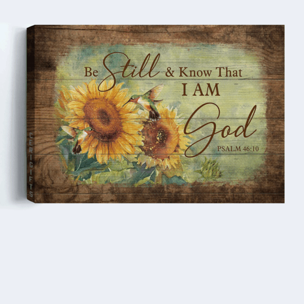 Stunning Jesus Landscape and Sunflower Hummingbird Poster – Perfect Christian Home Decor Gift