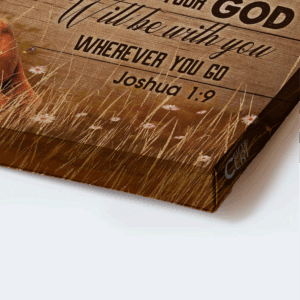 Christian Home Decor Gift: Jesus Lion of Judah & Lamb of God Landscape Poster - Be Strong & Courageous 1