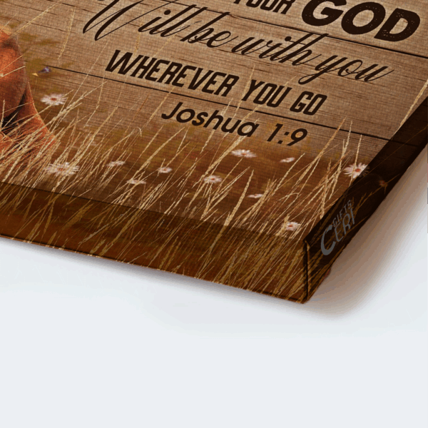 Christian Home Decor Gift: Jesus Lion of Judah & Lamb of God Landscape Poster – Be Strong & Courageous